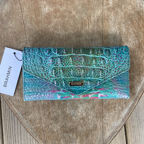Brahmin Handbags - NWT Brahmin Veronica Blue Fin Melbourne Genuine Leather Wallet